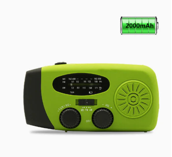 Emergency Radio with Flashlight and Multiple Ways to Power