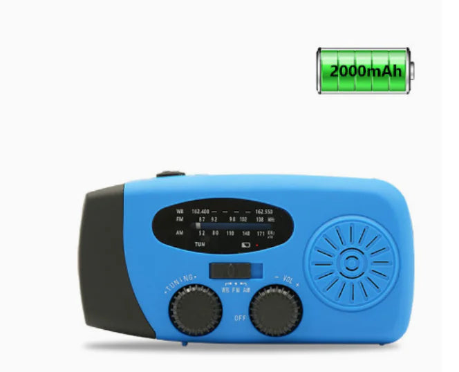 Emergency Radio with Flashlight and Multiple Ways to Power