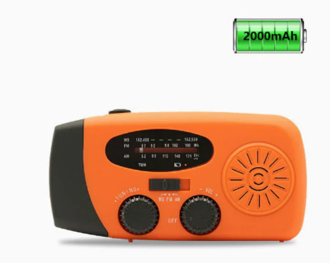 Emergency Radio with Flashlight and Multiple Ways to Power