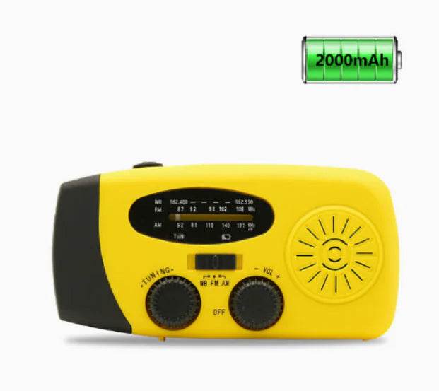 Emergency Radio with Flashlight and Multiple Ways to Power